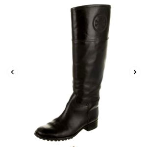 Tory Burch black leather Riding Boots